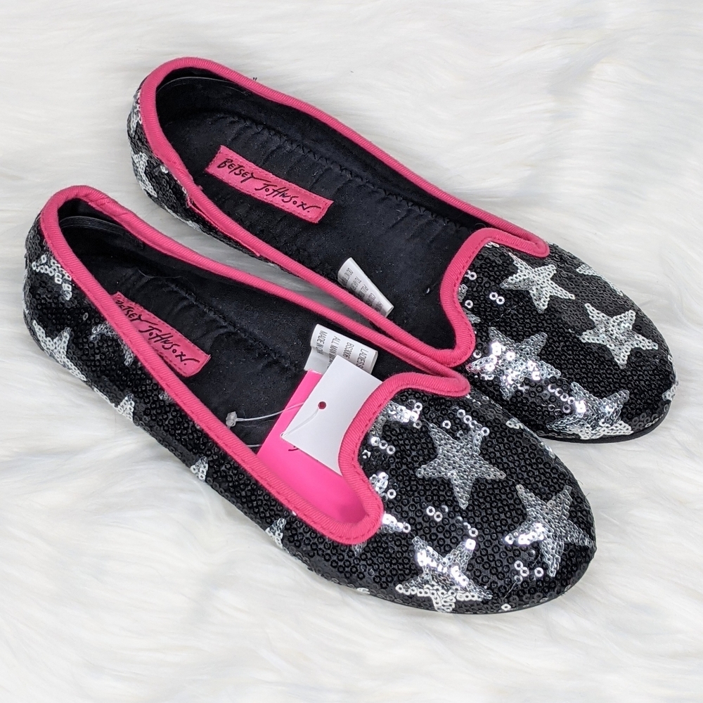 NWT Betsey Johnson Sequin Sparkle Ballet Flats 6